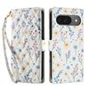 Wallet Case for Google Pixel 10 Pro/10/9 Pro/9 Rhombic Floral Design Leather Flip Phone Cover with Strap