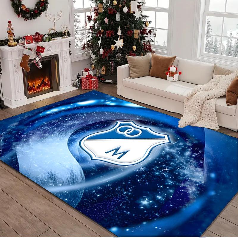 1PC rug Blue And White Shield Millonarios Carpet, Chair Rug,Area Rug for Office Bedroom living rooms bedroom, Doormat decor Christmas fan gifts