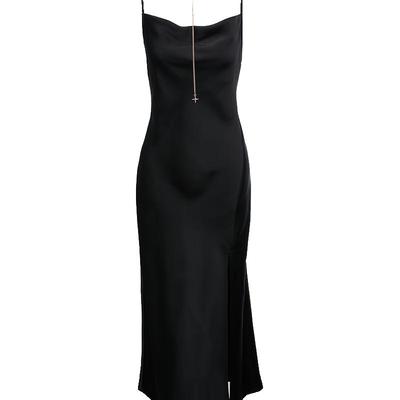 Women's Elegant High-Waist Slit Camisole Long Dress
