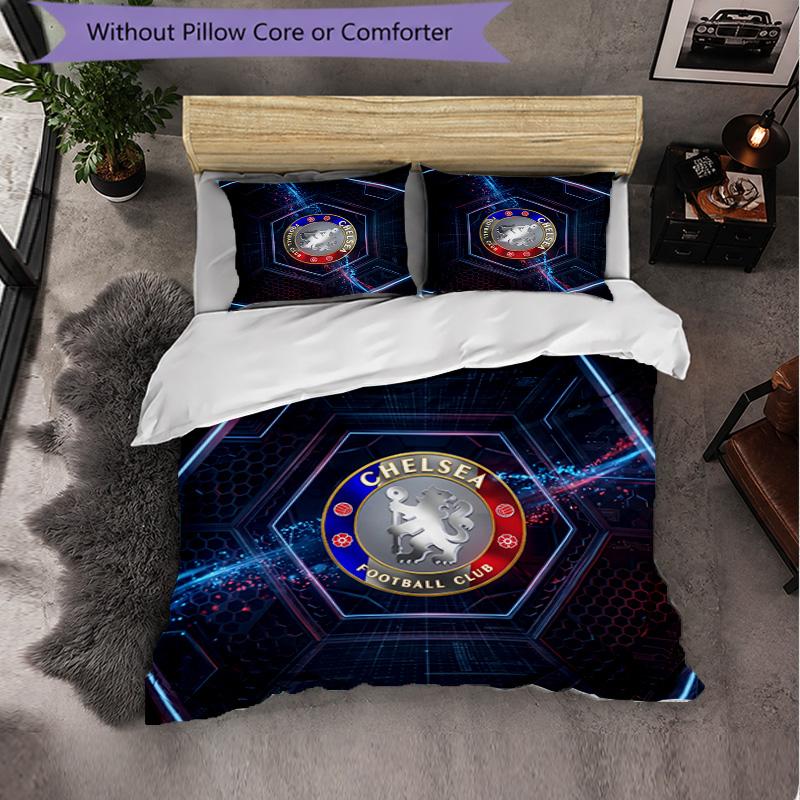 Set Biancheria da Letto Chelsea FC Modello 3 Pezzi Morbida Copripiumino in Microfibra con Federe per Camera da Letto