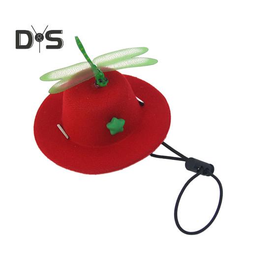 

Шляпа для питомца с магнитной насадкой в виде стрекозы для кошек и собак, регулируемая шляпа для косплея кошек, аксессуар для вечеринок в фотобудке красный