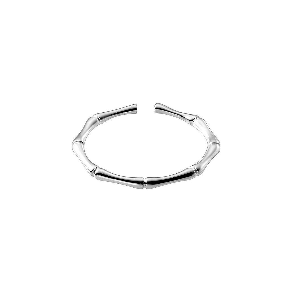 Sterling Silver Bamboo Joint Ring: Simple, Luxurious, Open Design in Chinese Style