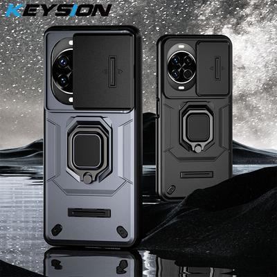 KEYSION Shockproof Case for Huawei Nova 14 14 Pro Slide Camera Protection Metal Ring Stand Phone Back Cover for Huawei nova14Pro