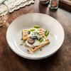 Large Plate Retro Style Deep Plate Ceramic Plate Home Restaurant Vegetable Plate Pasta Plate Salad Plate Tableware Coffee Bottom Plate
