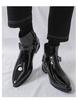 Plus Size High-Top Martin Boots: Men's British Style Glossy Patent Leather Chain Boots for Autumn/Winter 2025