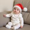 Infant Christmas Knit Photography Hat - Red Long-Tail Styling for Newborn and Children's Photos