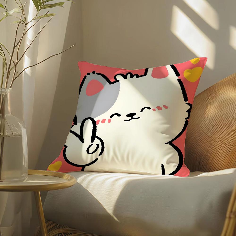 Interesting Polar Bear Illustrations Pillow Case Double-Sided Plush Sofa Cushion Covers Organic Breathable Invisible Zipper