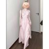 French Beautiful Temperament Fairy Suspender Dress Women's Clothing 2025 Summer New Vacation Style Flower Pink Dress