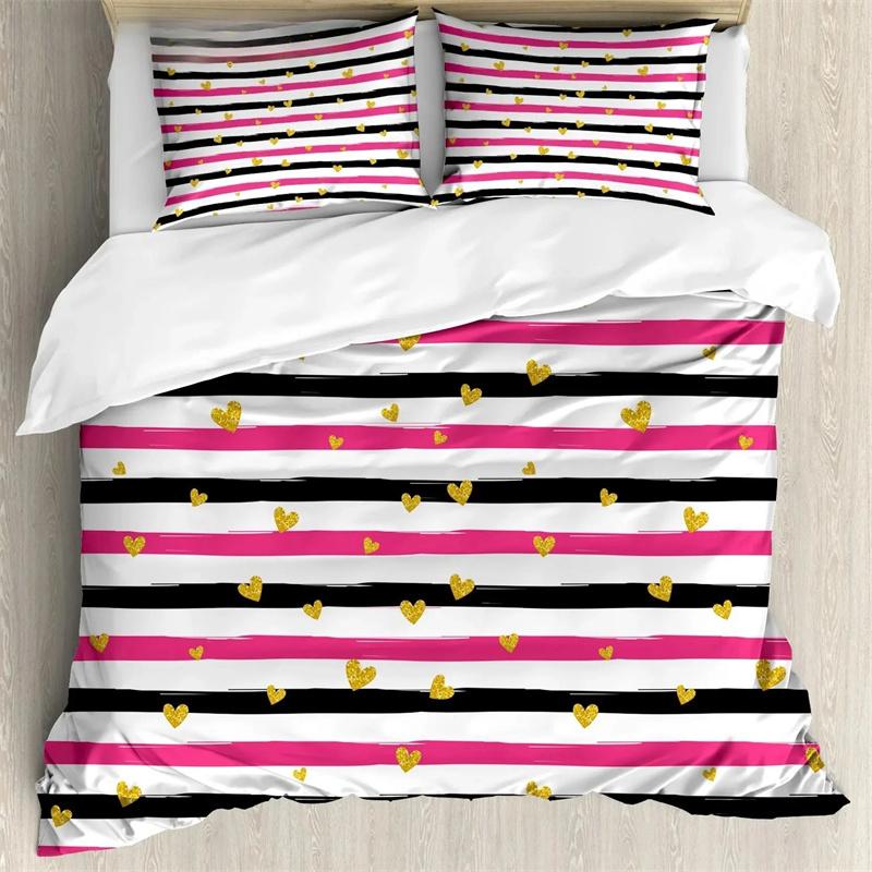 Set di biancheria da letto Love Heart, copripiumino semplice a quadri, 200x200, federa per cuscino, singolo, doppio, queen, king, nordico, coppia, copriletto, biancheria da letto
