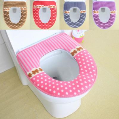 Point Thick Waterproof Stripes Soft Toilet Seat Cover Warm Toilet Seat Cushion Seat