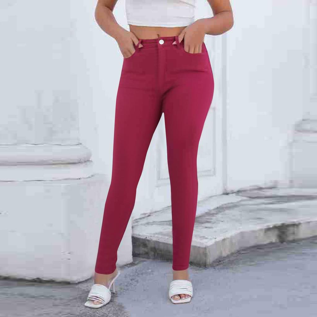 Damen High Waist Casual Slim Fit Skinny Jeans Lange Hose Dehnbare Denim-Hose für Büro Tägliche Kleidung