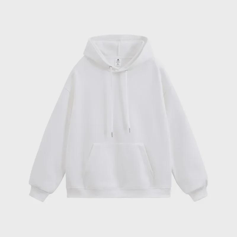 Women's Silver Fox Hooded Sweater: Autumn/Winter 450g Fleece, Long Sleeve, Casual Solid Color, Loose Fit