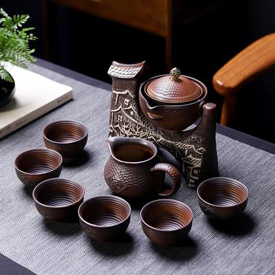 Keramik Stein Schleifen Halbautomatische Tee-Set Kreative KungFu Teekanne Tee Zeremonie Liefert