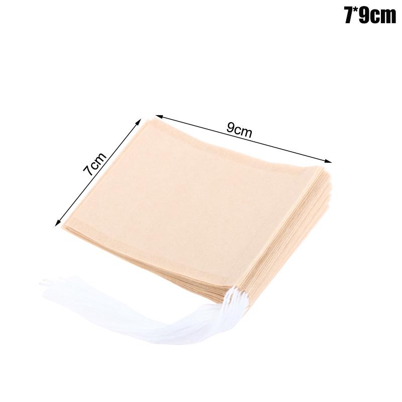 100Pcs Natural Filter Paper Tea Bag Empty Drawstring Biodegradable Wood Pulp Teabags For Loose Leaf Tea Steeping