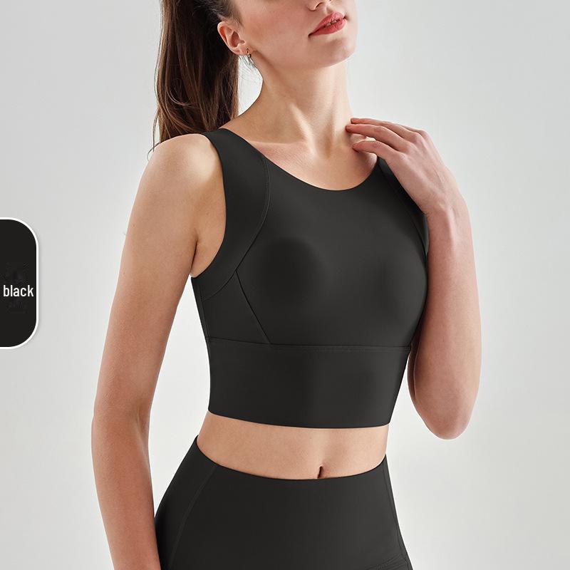 Европейский и американский жилет для йоги Nude: Женский ударопрочный, амортизирующий спортивный бюстгальтер Large