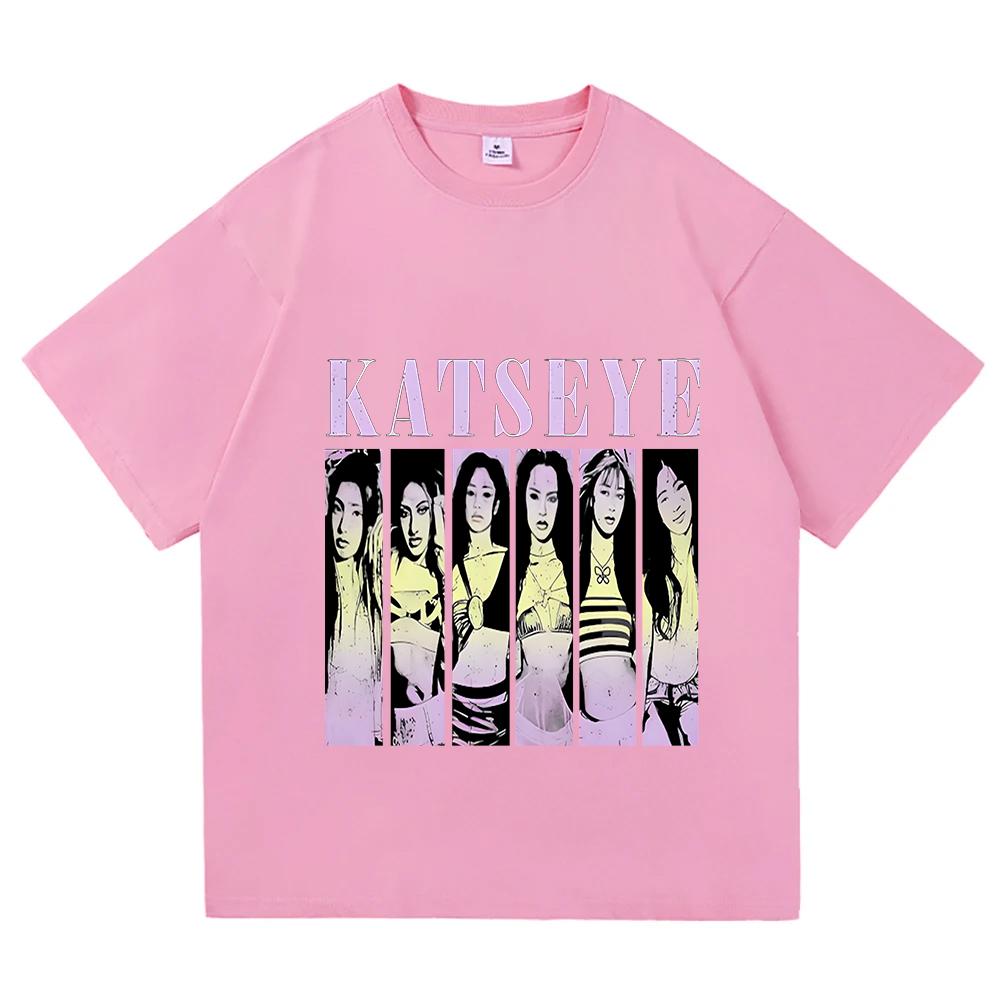 Girls Band KATSEYE EST 2026 T-shirt Cotton Short Sleeve Fashion Female Tshirts Korean Style Women Men Clothing O-neck Unisex TEe
