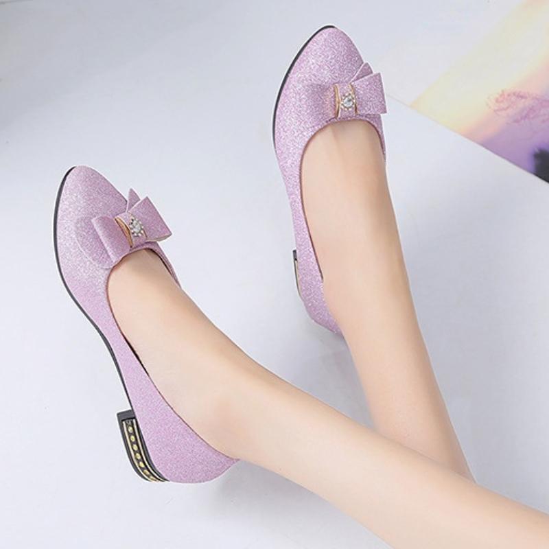 Women Shoes Elegant Shallow Low Heel Shoes Loafers Woman Casual Slip-on Pumps Ladies Comfort Footwear