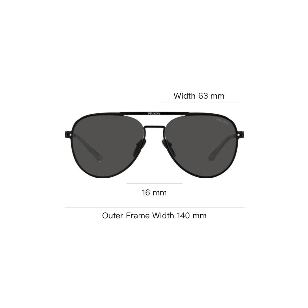 Prada Fashionable Versatile Metal Pilot Sunglasses Men sunglasses Black 0PR54ZS1BO5S0
