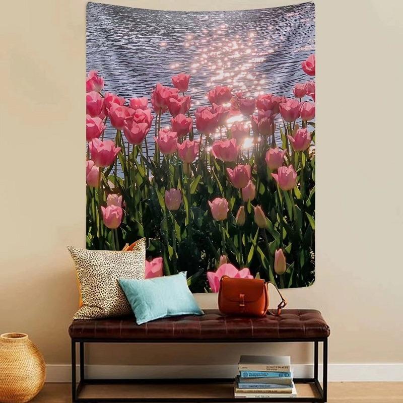 

Tulip Flowers Wall Decor Tapestry Home Living Room Tapestry 74x94cm(29x37in)
