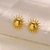 Gold Color Glossy Chunky Waterdrop Dangle Earrings For Women Stainless Steel Heart Bow Ear Piercing Jewelry Birthday Cute Gifts