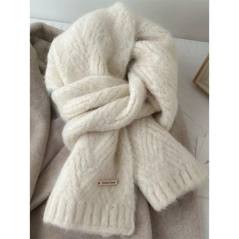 Sciarpa Lunga Invernale da Donna in Misto Lana Alpaca, Monocolore, Calda, per Collo, Studenti, Coppie