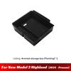 For Tesla Model 3 Highland 2024 2025 Center Console Eyeglasses Storage Case Armrest Storage Box Upper&Lower Flocking Accessories