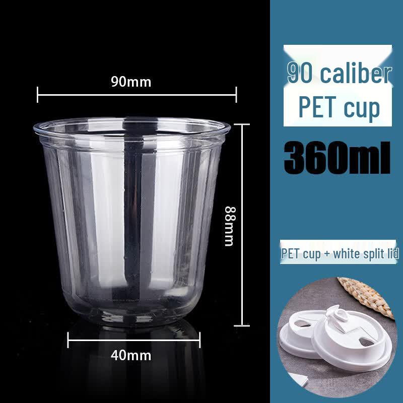 Disposable Transparent Plastic U-Shaped Beverage Cups with Duckbill Lids