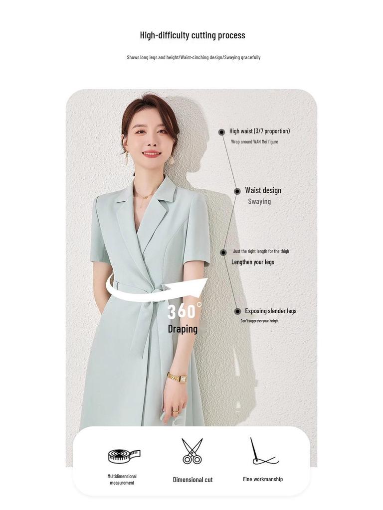 Light Green Short Sleeve Professional Dress – Women's Formal OL Workwear