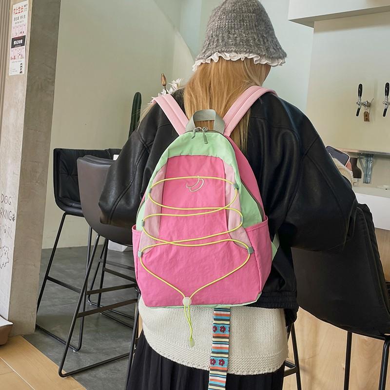 

Backpack new Japanese niche contrasting color women 2025 new sports travel backpack outdoor sports leisure backpack