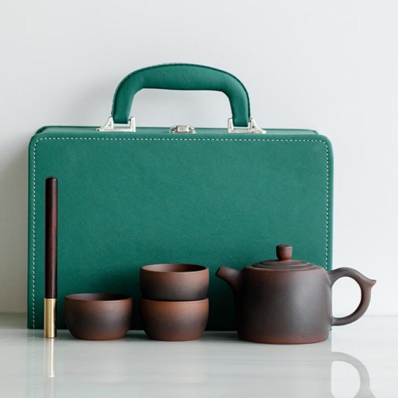 Purple Clay Relief Kung Fu Tea Set