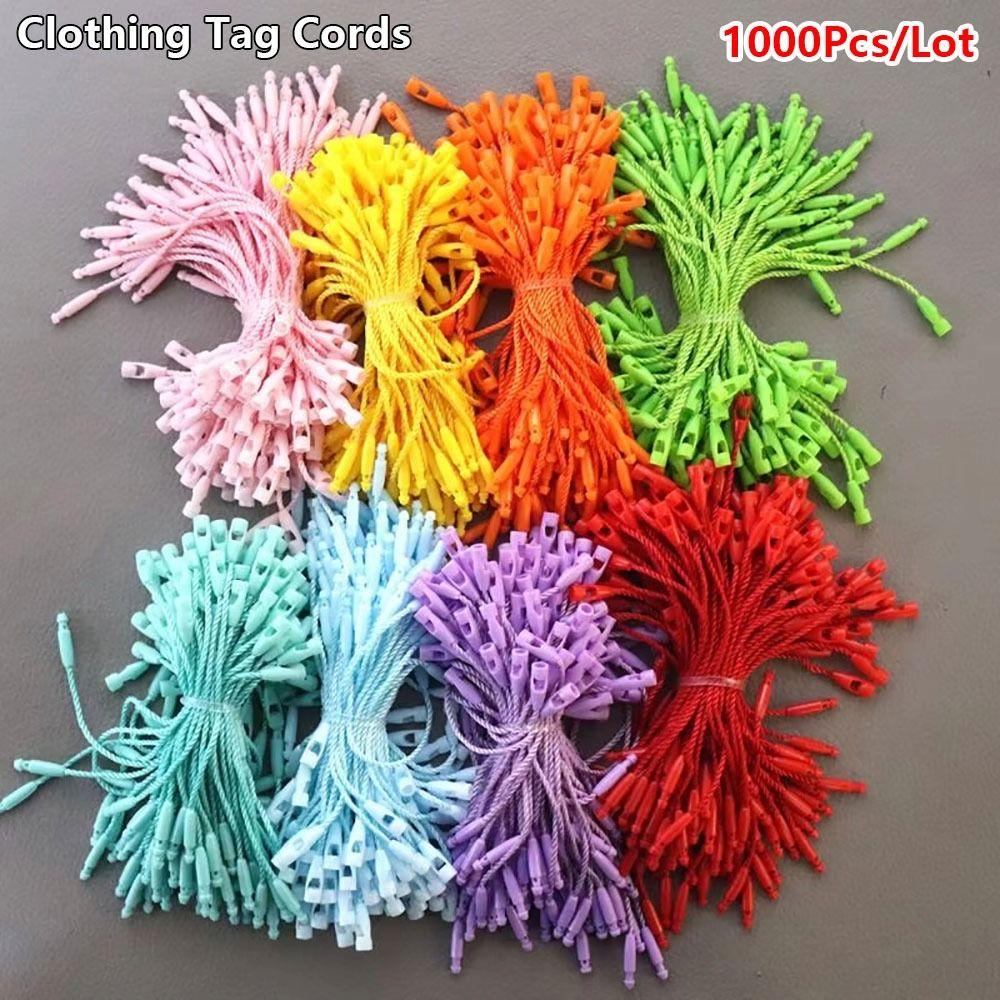 1000 Peças/lote Comprimento 8cm Corda para Etiqueta de Roupa Fixadores de Amarração de Poliéster Cordões para Etiqueta Acessórios para Etiquetas de Roupa DIY