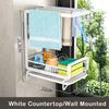 Kitchen Dishcloth Storage Rack Rag Holder Dish Brush Drying Hanger with Removable Drain Pan Dishwashing Cloth Sink Drain Rack