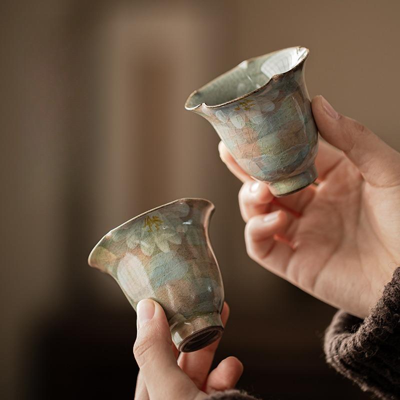 Hand-Paint Daisy Teacups Vintage Ceramic Porcelain Tea Cup Teaware Set Chinese Kung Fu Bowls Mug Tea Ceremony Drinkware Gift Box
