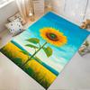 Sunflower Pattern Carpet with Bright Yellow and Blue Landscape Suitable for Use As an Anti-slip for Living Room Bedroom Sofas