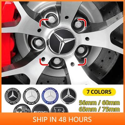 56mm 60mm 65mm 75mm Car Wheel Center Hub Cap Badge Sticker For Mercedes Benz W204 W205 W211 W212 W213 W166 W167 W117 W247 W176 CG1 F59