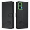 For Motorola Moto G35 5G Case with Strap RFID Blocking Leather Wallet Phone Cover Cat Mouse Pattern