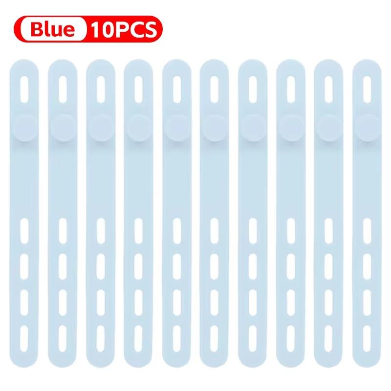 Cable Organiser Reusable Silicone Cable Ties Desk Winder Wire Management Clips for Earphone USB Cord Mouse Home Office Travel