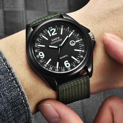 Watch Nylon with Calendar Quartz Watch Student Sports Men's Watch
