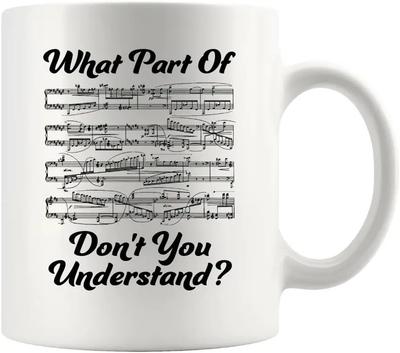 What You Don't Know Music Teacher Holiday Gift Funny Musician Ceramic Cup Sheet Music Coffee Mug (White,)