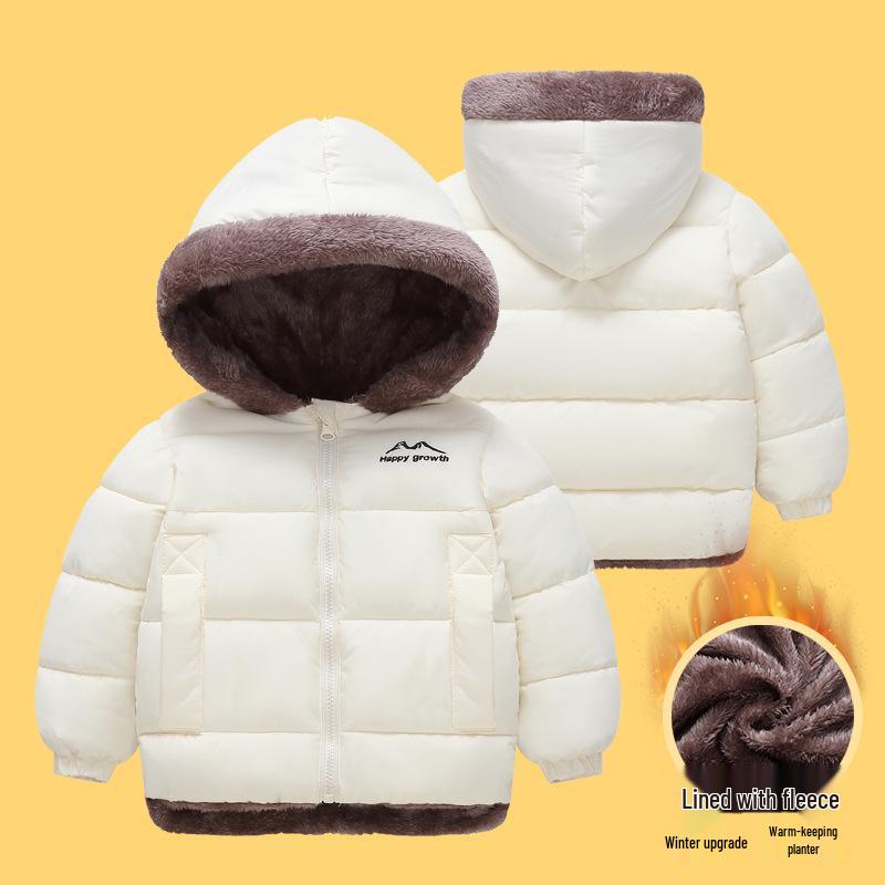 878 Zimowa Dziecięca Dwustronna Kurtka z Podszewką z Polaru dla Chłopców i Dziewcząt - Ciepła Bawełniana Kurtka Średniej do Dużej Długości