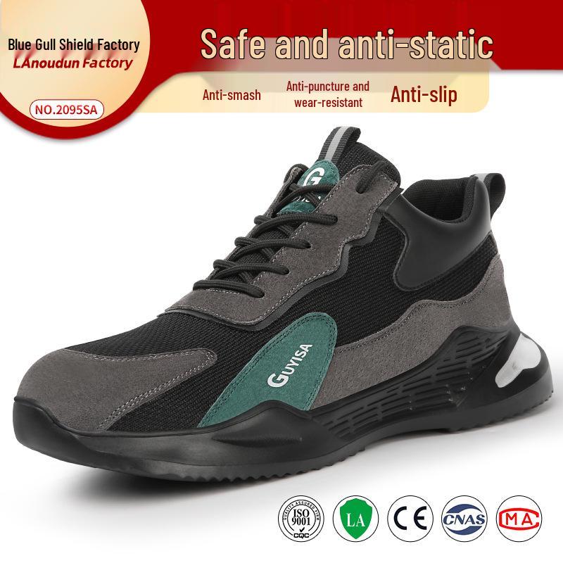 Blue Gull Shield Men's Anti-Smash, Anti-Puncture, Wear-Resistant, Anti-Static Safety Shoes