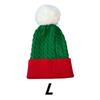 1PC/2PCS Fluffy Balls Christmas Knitted Hat Winter Beanie Santa Hat 2026 New Year Party Kids Gift Navidad Noel Xmas Decoration