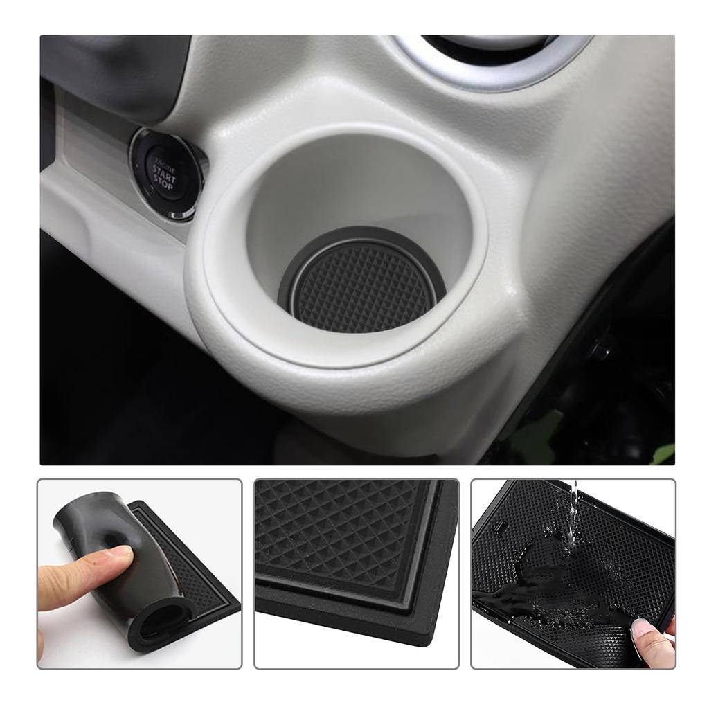 LFOTPP Interior Rubber Mats for Suzuki Every Every 3rd Console Door Interior Design (6th Generation, Wagon, Generation) DA17V/DA17W, Mats, Pockets,