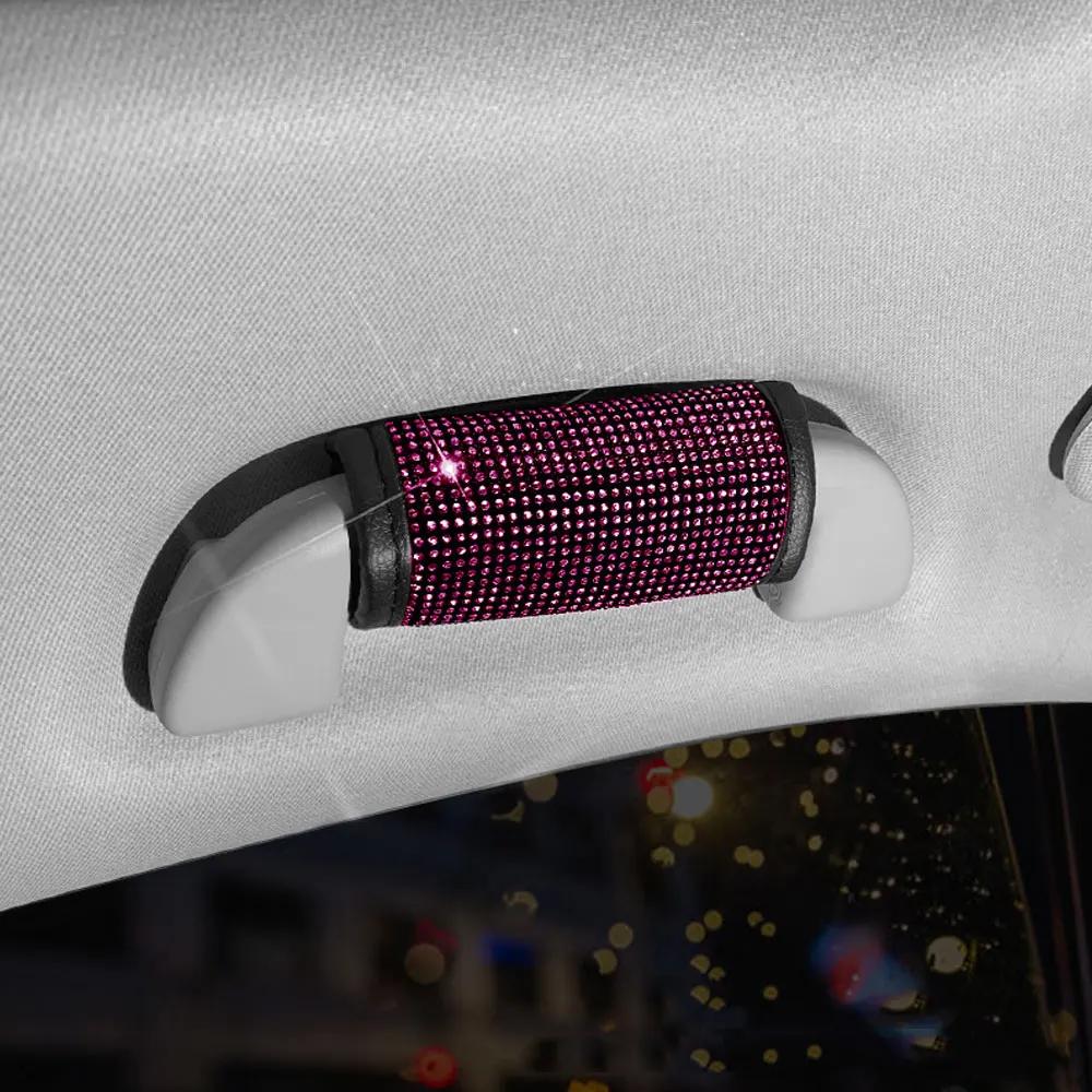 1Pc Universal Car Interior Rhinestone Handle Protector Covers Inner Door Armrest Panel Pull Car Interior Decorative Accessories