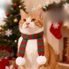 Christmas Knitted Cat Scarf, Polyester Small Fur Balls, Decorative Toys, Accessories, Strips, Pet Scarves