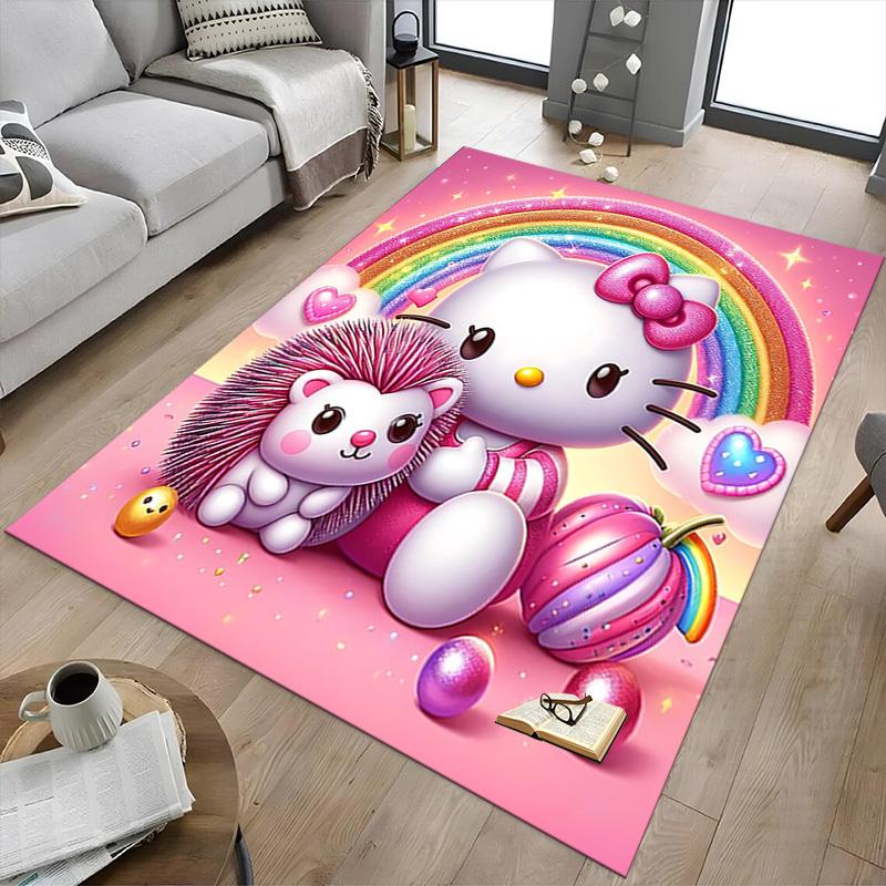 1 Stück Hello Kitty Igel Teppich Büro Teppich Außenmatte Heimdekoration Bereichsteppich Festival Geschenk Bürostuhl Teppich