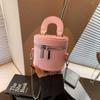 Korean Version Double Zipper Fashion Cylinder Bag Mini Chain Shoulder Bag Retro Messenger Women's Bag Simple Literary Handbag