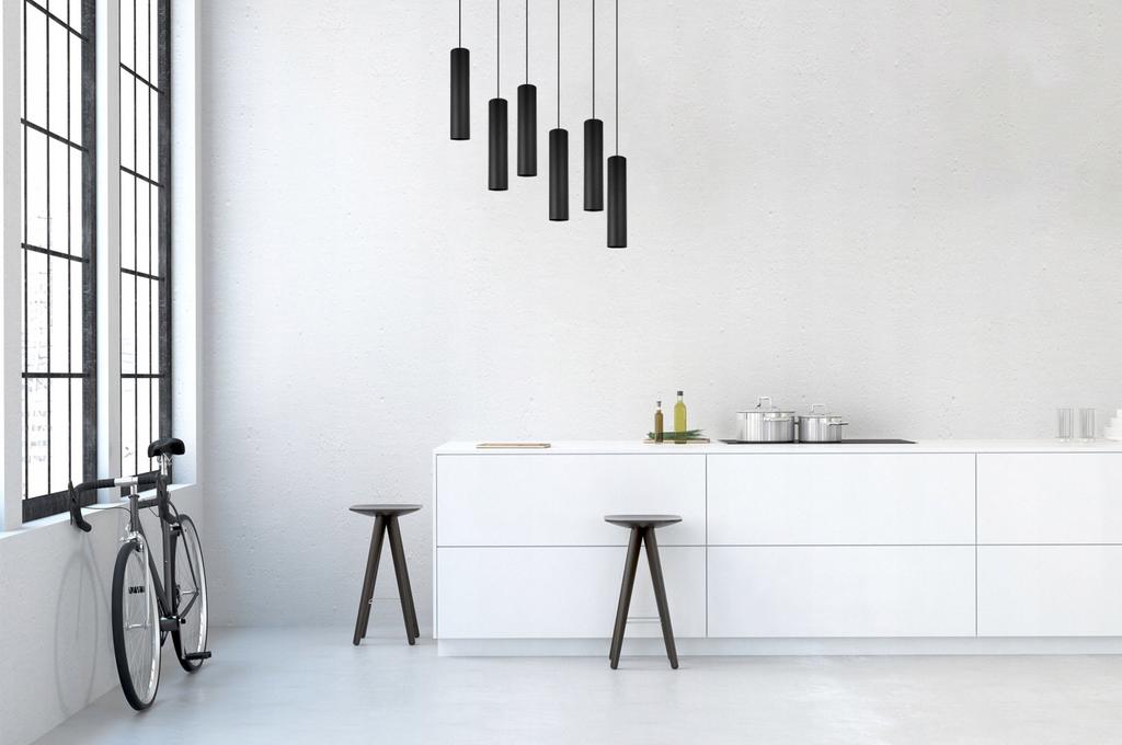 MODERN CEILING HANGING LAMP BLACK LED LAMP