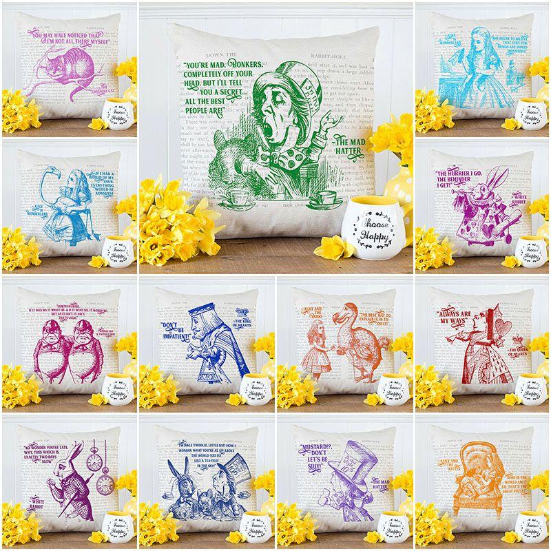 Elegant Alice In Wonderland Cushion Mad Hatter Pillow Perfect For Christmas Gift And Home Decoration