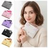 Cute Short Cat Wallet Zipper Multi Card Position Cartoon Wallet Pu Leather with Lanyard Student Card Coin Purse Girls